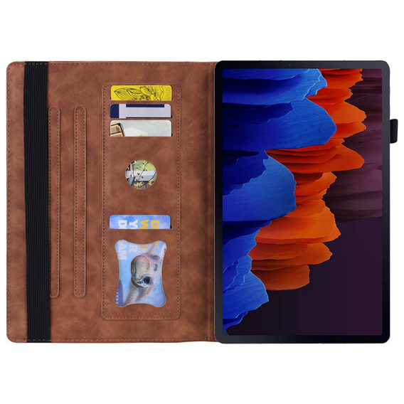 Tok Samsung Galaxy Tab S10 FE+ Plus, Classic, tolltartóval, fekete