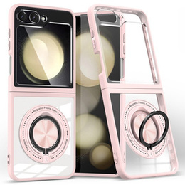 Tok Samsung Galaxy Z Flip7 FE / Z Flip6, Corners Dropproof, MagSafe-hoz, átlátszó / rózsaszín