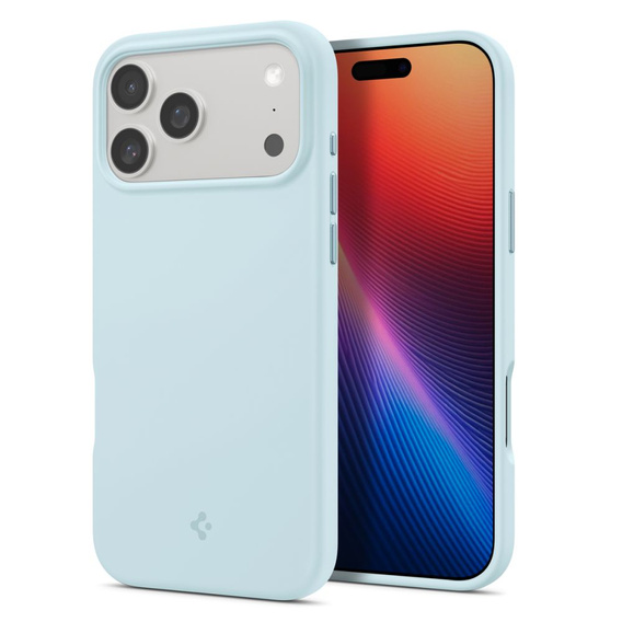 Spigen tok iPhone 17 Pro készülékhez, szilikon illeszkedő MagSafe, néma kék