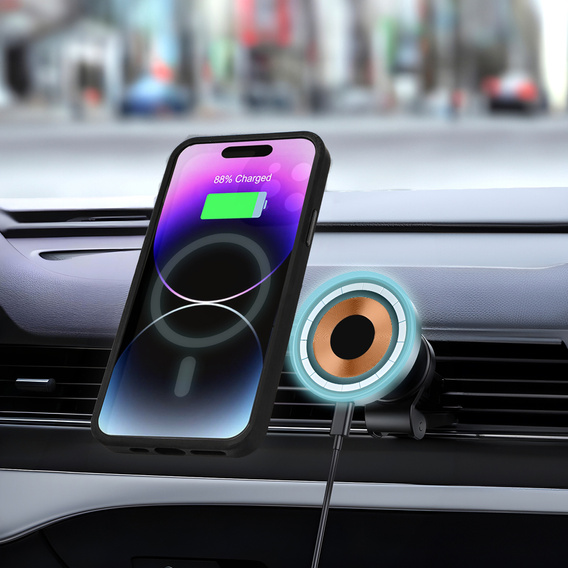 Tok iPhone 14 Pro-hoz, MagSafe, ERBORD Matt Case, fekete + képernyőüveg