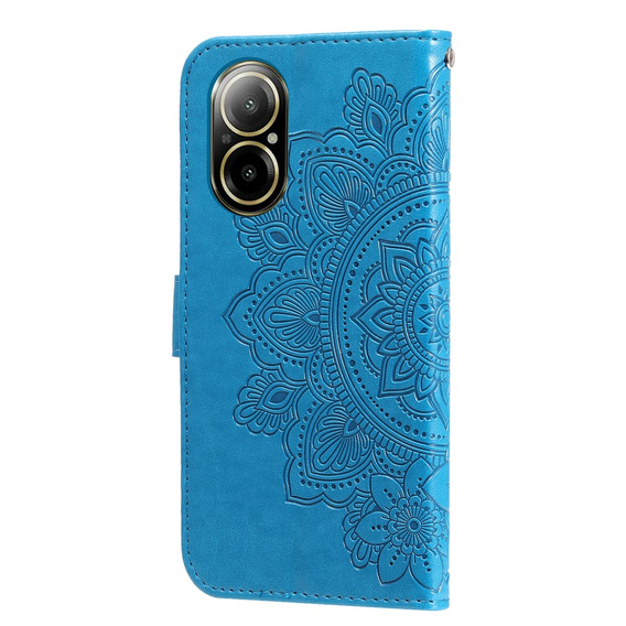 Pattintható tok a Realme C67, Mandala, kék