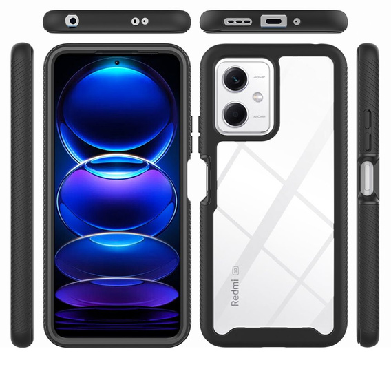 Tok Xiaomi Redmi Note 12 5G / POCO X5 5G készülékhez, Shockproof, fóliával, fekete