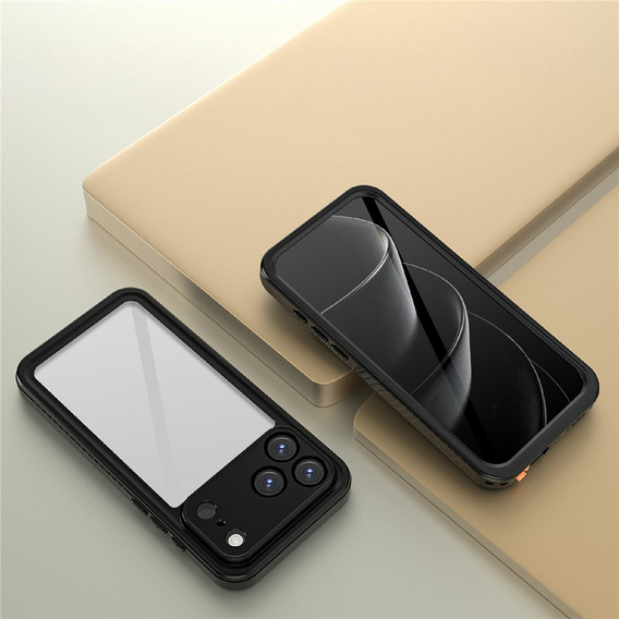 Tok iPhone 17 Pro készülékhez, IP68 vízálló Redpepper, fekete