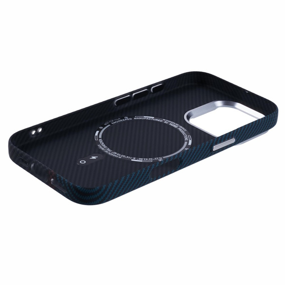 Tok iPhone 16 Pro Max, Carbon Fiber MagSafe, fekete / kék