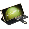 Flip tok Samsung Galaxy S23 Ultra készülékhez, GKK Mirror Wallet, fekete