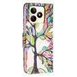 Pattintható tok a Realme C53 4G, Wallet, tree of life, fehér