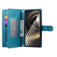 Pattintható tok a Xiaomi Poco X7 Pro 5G, Wallet Zipper Pocket, kék