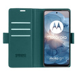 Tok Motorola Moto G24 Power, ERBORD Glossy Litchi, pénztárca patenttal, zöld