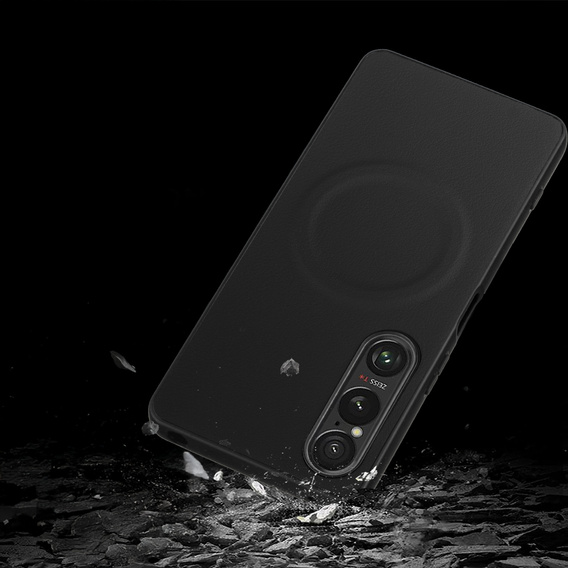 Telefontok a Sony Xperia 1 VI, Leather Hybrid MagSafe, fekete