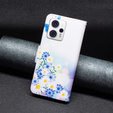 Pattintható tok a Motorola Moto G53 5G / G23 / G13, Wallet, butterfly & flowers, kék