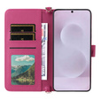 Tok patenttal a Samsung Galaxy S25 Edge-hez, Crossbody Leather Wallet, bordó