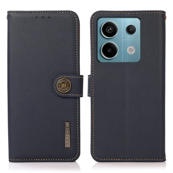 KHAZNEH RFID tok Xiaomi Redmi Note 13 Pro 5G, Litchi textúra, kék