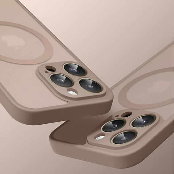 Tok iPhone 16 Pro-hoz, MagSafe, ERBORD Matt Case, desert titanium + képernyőüveg