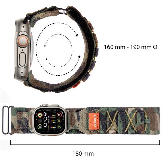 ERBORD Runner Nylon szíj az Apple Watch 1/2/3/4/4/5/6/7/8/9/SE/ULTRA/ULTRA 2 42/44/45/49MM órához