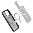 MagSafe Spigen tok iPhone 16 Pro Max, Ultra Hybrid, átlátszó / fekete + 9H edzett üveg