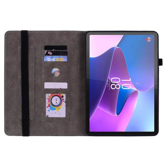 Pattintható tok Lenovo Tab P12, flower, világos rózsaszín