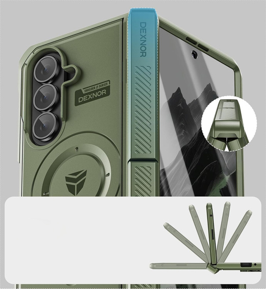 Dexnor Mágneses páncélozott tok kettős alappal Samsung Galaxy Z Fold7-hez