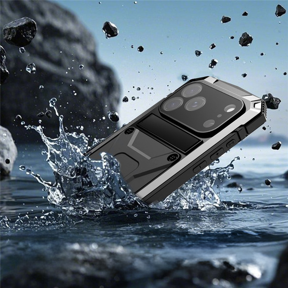 R-JUST tok állvánnyal és beépített üveggel iPhone 17 Pro Max készülékhez