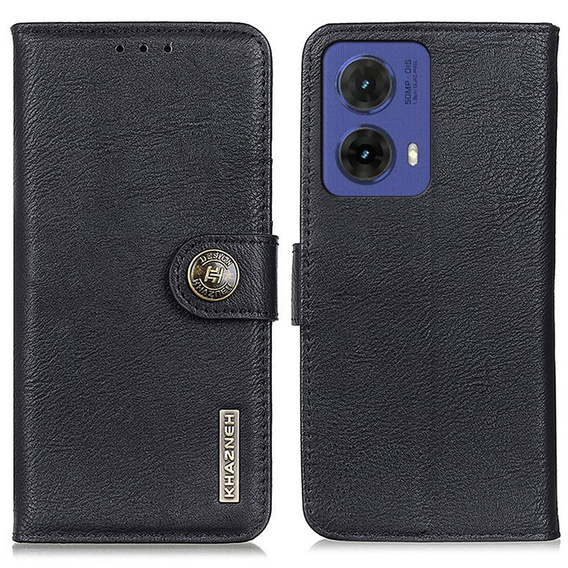KHAZNEH RFID tok Motorola G85 5G, Litchi textúra, fekete