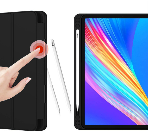 Tok iPad Pro 12.9" 2022/2021/2020 (6/5/4 gen.), Smart Pencil, tolltartóval, fekete