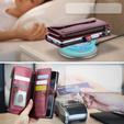 Tok CASEME Samsung Galaxy Z Fold6 5G, RFID Leather Wallet, vállpánttal, piros
