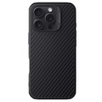 Tok iPhone 16 Pro, páncélozott Nillkin, Carbon Fiber, Magsafe, fekete