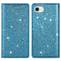 A flip tok iPhone 16E, Card Slot Glittery, kék