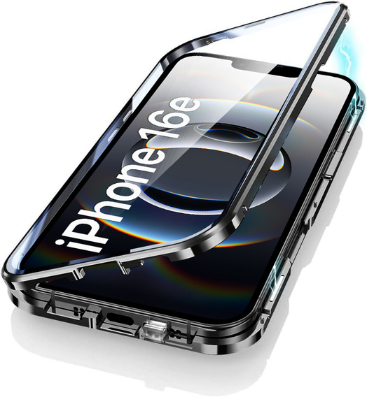 Tok iPhone 16E, Magnetic Dual Glass, fekete