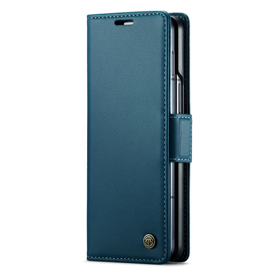 CASEME flip tok Samsung Galaxy Z Fold6 5G, Litchi Wallet, kék