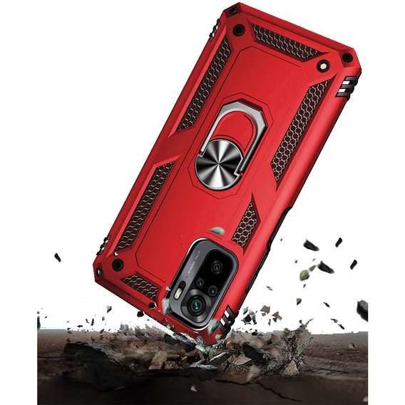 Páncélozott telefontok a Xiaomi Redmi Note 10 / 10S, Nox Case Ring, piros