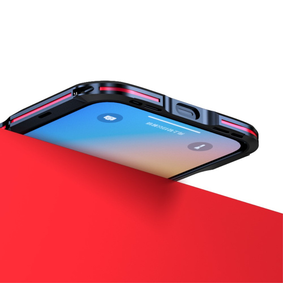 Teletok LUPHIE iPhone 13 Pro Max-hoz, Armor Bumper, fekete / piros