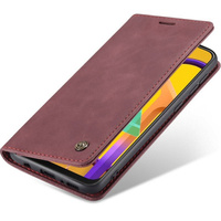 CASEME tok Samsung Galaxy M21, Leather Wallet Case, bordó