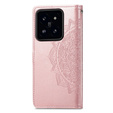 Pattintható tok a Xiaomi 14T Pro, Mandala, rózsaszín rose gold