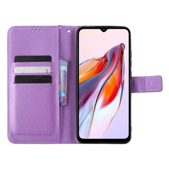 Pattintható tok a Xiaomi Redmi 12C, Wallet, Smart Magnet, lila