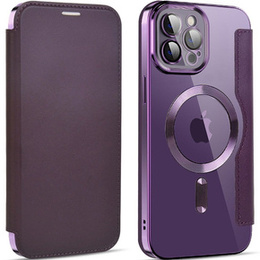 Pattintható tok a iPhone 11 Pro Max, RFID Wallet MagSafe CamShield, lila