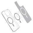 MagSafe Spigen tok iPhone 16 Pro, Ultra Hybrid, átlátszó / szürke + 9H edzett üveg