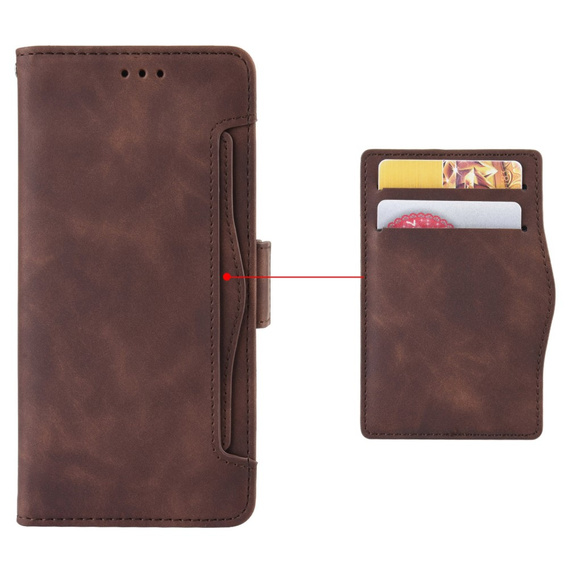 Pattintható tok a Honor Magic 6 Pro 5G, Card Slot, barna