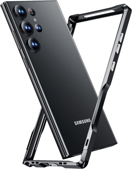 Teletok LUPHIE Samsung Galaxy S24 Ultra-hoz, Armor Bumper, fekete