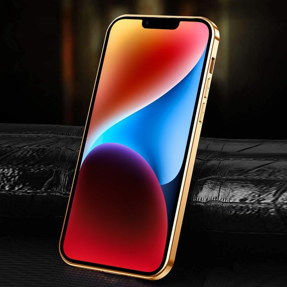 Telefontok a iPhone 14 Plus, Cowhide Leather, fekete