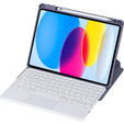 Billentyűzet tok iPad 11" 2025 A16 (11 gen.) / iPad 10.9" 2022 (10 gen.), Rotary 360° Leather, lila