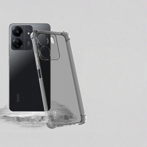 IMAK Telefontok a Xiaomi Redmi 13C / Poco C65, Dropproof, átlátszó / fekete