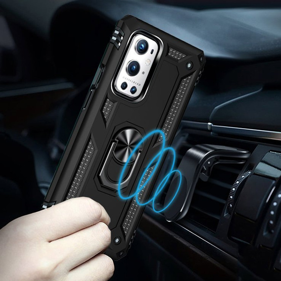 Páncélozott telefontok a OnePlus 9 Pro, Nox Case Ring, fekete