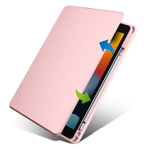 Tok iPad 10.2" 2021/2020/2019 (9/8/7 gen.), tolltartóval, 360°-os forgatható, rózsaszín