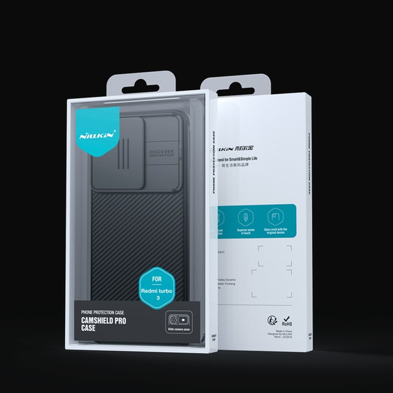 Tok Xiaomi Poco F6, páncélozott Nillkin, CamShield Pro, fekete