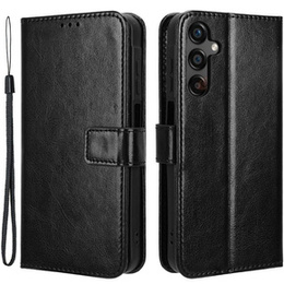 Pattintható tok a Samsung Galaxy A25 5G, Crazy Horse Wallet, fekete