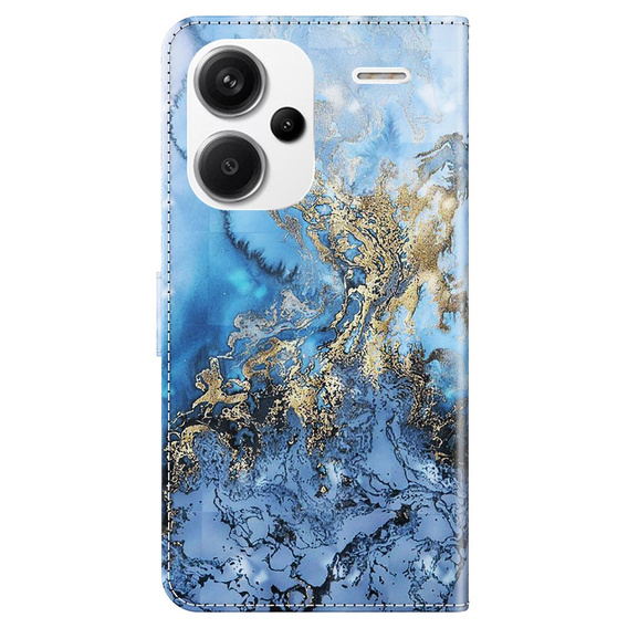 Pattintható tok a Xiaomi Redmi Note 13 Pro+, Wallet, Marble kék