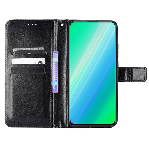 Pattintható tok a Oppo A78 4G, Crazy Horse Wallet, fekete