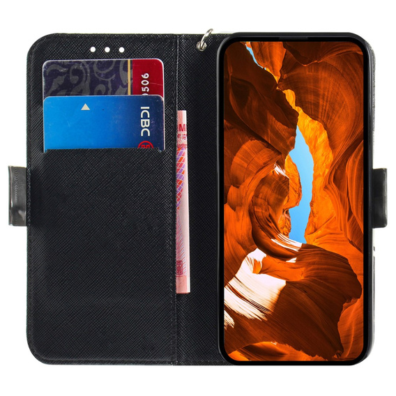 Pattintható tok a Xiaomi Redmi Note 13 Pro 5G, Wallet, Cat szürke