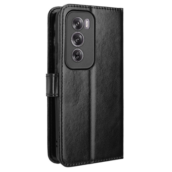 Pattintható tok a Oppo Reno 12, Crazy Horse Wallet, fekete