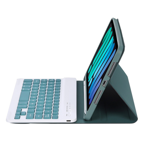 Bluetooth billentyűzetet tartalmazó tok iPad mini 8.3" 2021 (6 gen.) / iPad mini 8.3" 2024 (7 gen.), sötétzöld
